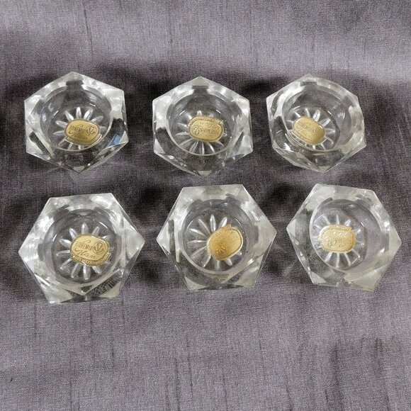 Set of Six Bohemia Crystal Salt Dishes # 24631 - Picture 1 of 3